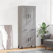 vidaXL Highboard grå sonoma 69,5x34x180 cm konstruert tre