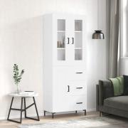 vidaXL Highboard hvit 69,5x34x180 cm konstruert tre