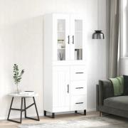 vidaXL Highboard hvit 69,5x34x180 cm konstruert tre