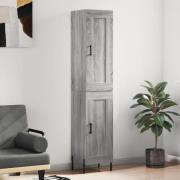 vidaXL Highboard grå sonoma 34,5x34x180 cm konstruert tre