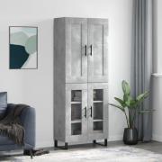 vidaXL Highboard betonggrå 69,5x34x180 cm konstruert tre