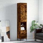 vidaXL Highboard røkt eik 34,5x34x180 cm konstruert tre