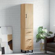 vidaXL Highboard sonoma eik 34,5x34x180 cm konstruert tre