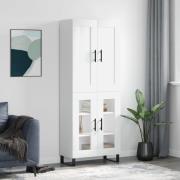 vidaXL Highboard hvit 69,5x34x180 cm konstruert tre