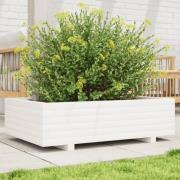 vidaXL Plantekasse hvit 90x60x26,5 cm heltre furu