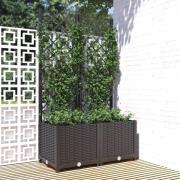 vidaXL Plantekasse med espalier svart 80x40x136 cm PP