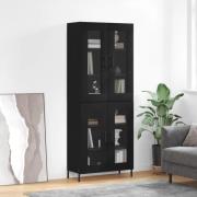 vidaXL Highboard svart 69,5x34x180 cm konstruert tre