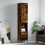 vidaXL Highboard røkt eik 34,5x34x180 cm konstruert tre