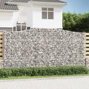 vidaXL Gabionkurver buede 20 stk 400x50x200/220 cm galvanisert jern