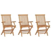 vidaXL Klappstoler 3 stk heltre teak