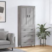 vidaXL Highboard grå sonoma 69,5x34x180 cm konstruert tre