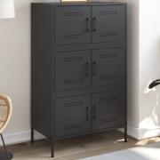 vidaXL Highboard svart 68x39x113 cm stål