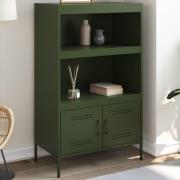 vidaXL Highboard olivengrønn 68x39x113 cm stål