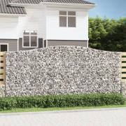 vidaXL Gabionkurver buede 10 stk 400x50x180/200 cm galvanisert jern