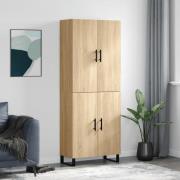 vidaXL Highboard sonoma eik 69,5x34x180 cm konstruert tre