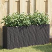 vidaXL Plantekasser med 2 potter 2 stk svart 90x20x40 cm polyrotting