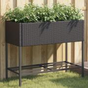 vidaXL Plantekasser med hylle 2 stk svart 90x40x75 cm polyrotting