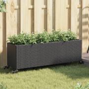 vidaXL Plantekasser med hjul 2 stk svart 107x32x38 cm polyrotting