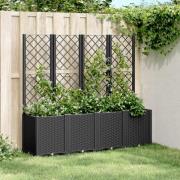 vidaXL Plantekasse med espalier svart 160x40x140 cm PP