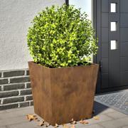 vidaXL Hageplanter 2 stk 50x50x50 cm oksidert stål