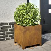 vidaXL Hageplanter 2 stk 40x40x40 cm oksidert stål