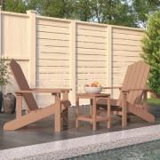 vidaXL Adirondack hagestoler med bord HDPE brun