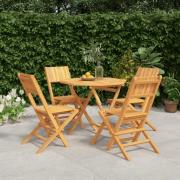 vidaXL Hagespisegruppe 5 deler heltre teak