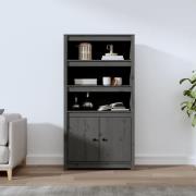 vidaXL Highboard grå 80x35x154 cm heltre furu