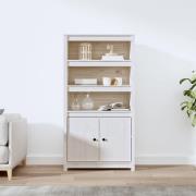 vidaXL Highboard hvit 80x35x154 cm heltre furu