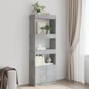 vidaXL Highboard betonggrå 63x33x180 cm konstruert tre