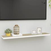 vidaXL Flytende vegghylle eik og hvit 120x23,5x3,8 cm MDF