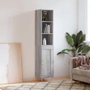 vidaXL Highboard grå sonoma 34,5x34x180 cm konstruert tre