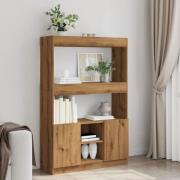 vidaXL Highboard artisan eik 92x33x140 cm konstruert tre