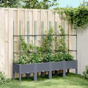 vidaXL Plantekasse med espalier grå 160x40x142,5 cm PP