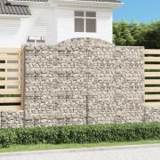 vidaXL Gabionkurver buede 3 stk 300x30x220/240 cm galvanisert jern