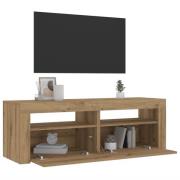 vidaXL Nattbord 2 stk med LED artisan eik 60x35x40 cm