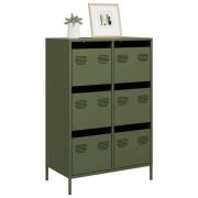 vidaXL Highboard olivengrønn 68x39x101,5 cm stål