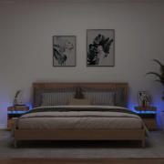 vidaXL Nattbord med LED 2 stk artisan eik 40x39x48,5 cm