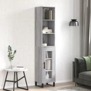 vidaXL Highboard grå sonoma 34,5x34x180 cm konstruert tre