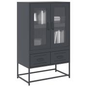 vidaXL Highboard antrasitt 68x39x111,5 cm stål