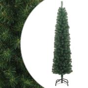 vidaXL Slankt kunstig juletre med stativ grønn 210 cm PVC