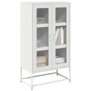 vidaXL Highboard hvit 68x39x123 cm stål