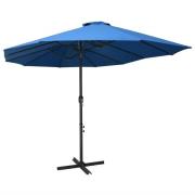 vidaXL Parasol med aluminiumsstang 460x270 cm blå