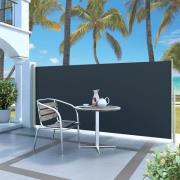 vidaXL Uttrekkbar sidemarkise 140 x 300 cm svart