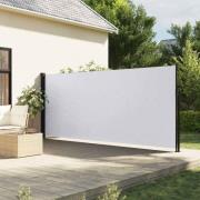 vidaXL Uttrekkbar sidemarkise hvit 180x500 cm