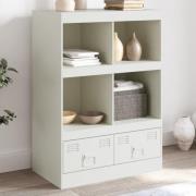 vidaXL Highboard hvit 67x39x95 cm stål