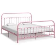 vidaXL Sengeramme rosa metall 180x200 cm