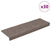 vidaXL Selvklebende trappematter 30 stk kremhvit 65x21x4 cm