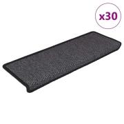 vidaXL Selvklebende trappematter sisal 30 stk 65x21x4 cm antrasitt