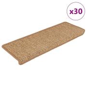 vidaXL Selvklebende trappematter sisal 30 stk 65x21x4 cm oransje